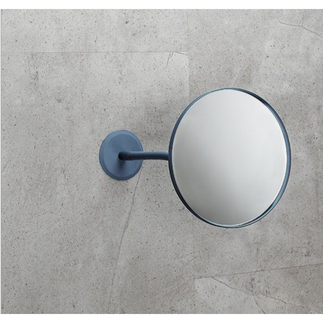 Miroir, non éclairé, avec support mural et col de cygne pour coller et percer