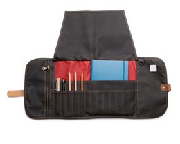 Stor voksede lærredskunstner Pencil Roll Up Case, stofblyantholder til kunstnere, kunstbutik gave