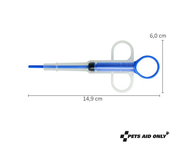Tablettenhilfe Pets Aid Only, Fütterungshilfe, Spritze, 15 cm, 2 Aufsätze