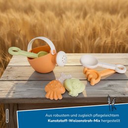 Moja pierwsza zabawka do piasku dla niemowlaka, 7 szt. Mini zestaw do zabawy w piasku z konewką, plastikowa mieszanka słomy pszennej