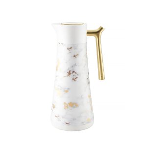 Marmeren isotherme koffiezetapparaat met gouden handgreep 1L