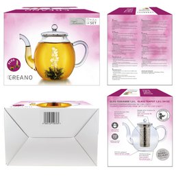 Opret Glasteekanne 1.0l inkl. 2 Teeblumen