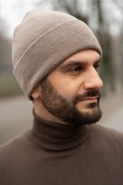 NAOMI hat – 100% merino wool – taupe