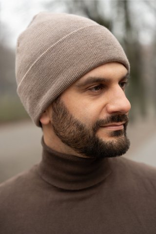 NAOMI hat – 100% merino wool – taupe