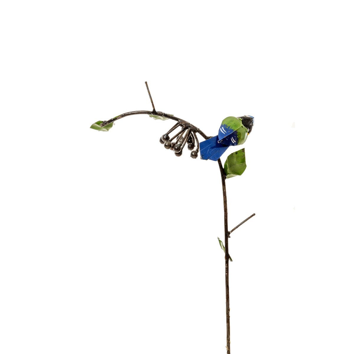 ZIMBA-ARTS Mésange bleue en métal sur raisin