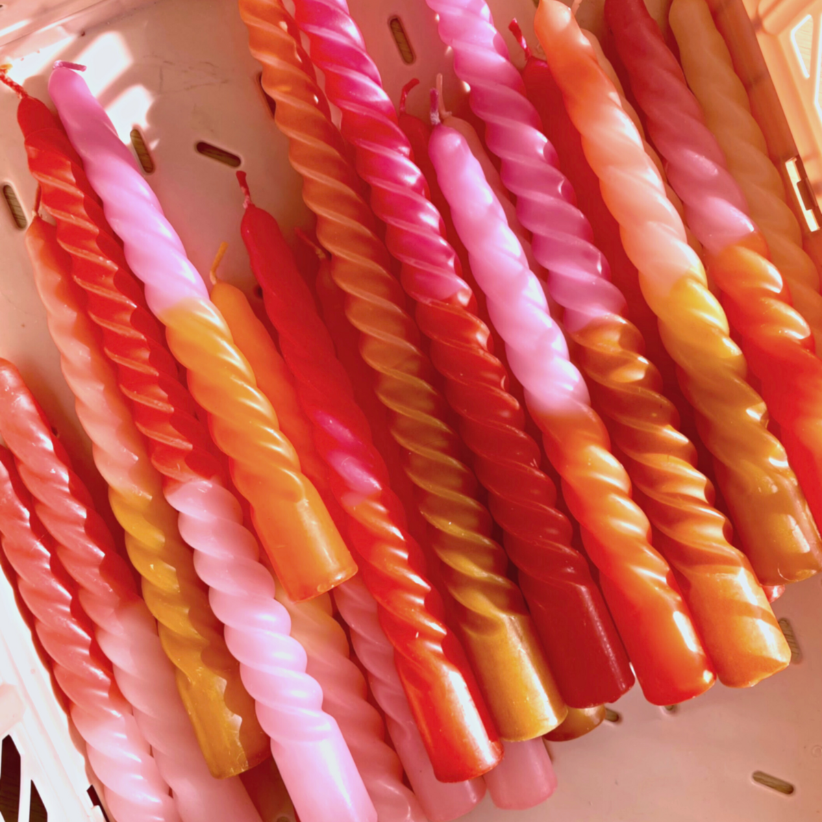 Twisted Dip Dye Dinner Candles - Set of 4 - Lovers in Paris