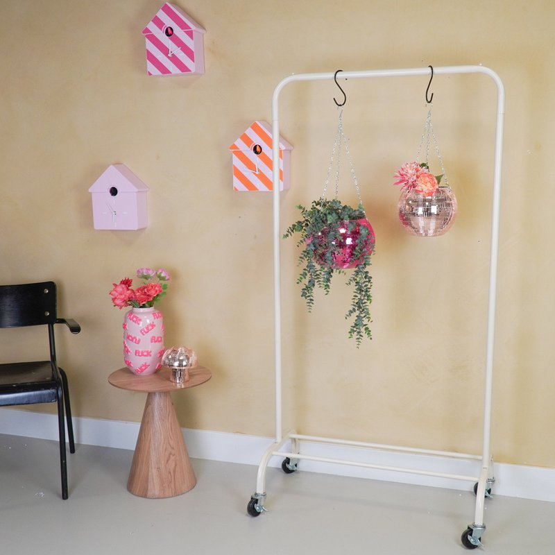 Clothrack rack - Wheels - Sand - 80x40x155cm