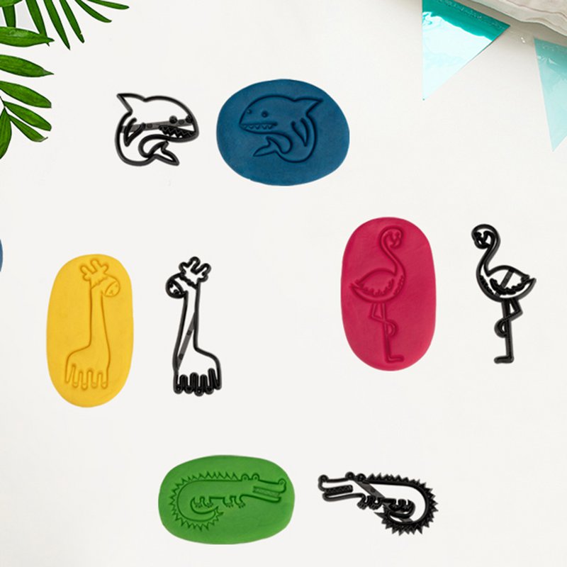 Knetä 2D Stempelset - Zoo Crew