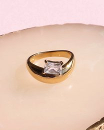 Ariana – Baguette-Kristall-Goldring