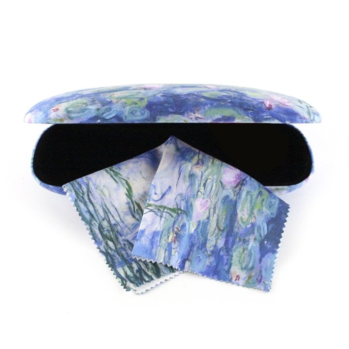 Boîte à lunettes avec étoffe à verres, Monet, nénuphars