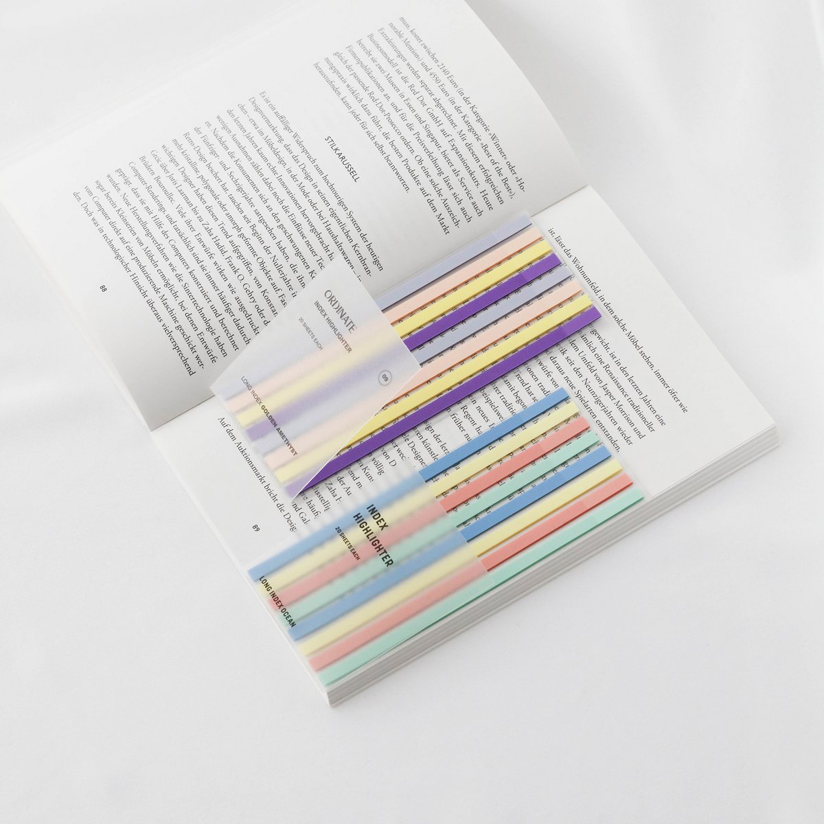 Lemon Breeze | Sticky Notes Tabs Long | Transparent tape | Long adhesive strips for marking text