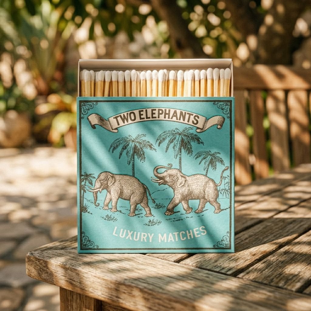 Luxury Matchbox Two Elephants