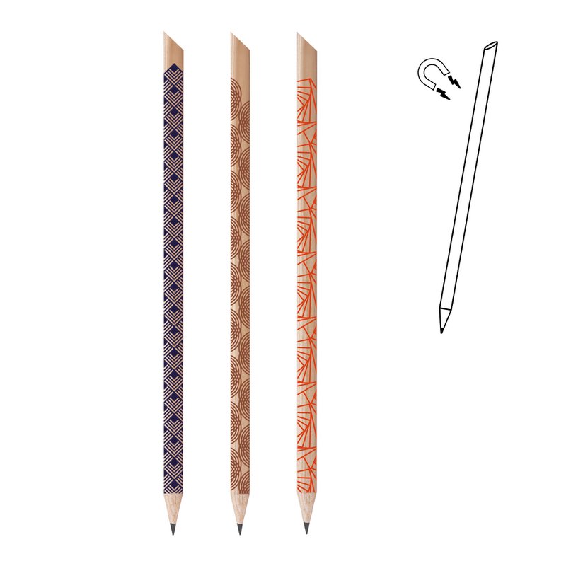 Présentoir plein de 120 crayons de papier magnétiques - graphique + présentoir offert