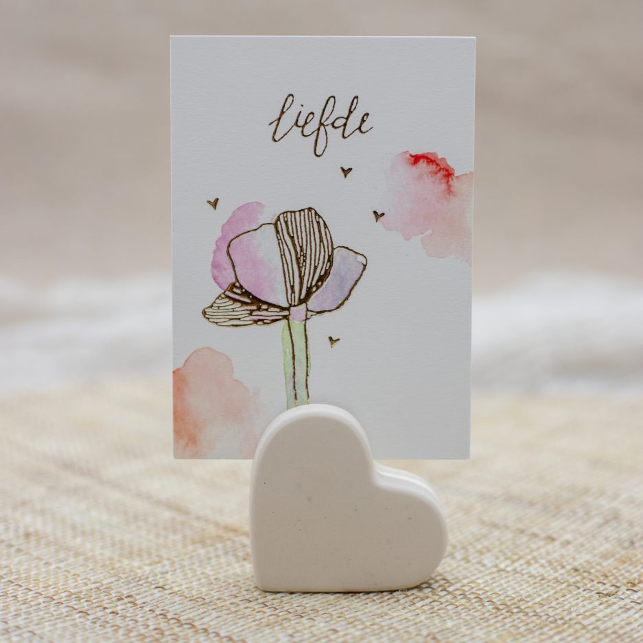 Card holder Heart Photo holder Menu card holder