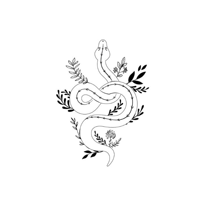 Sioou tijdelijke tattoo - Bloemenslang x5