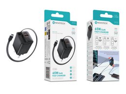 Cargador GaN de 65W con cable USB-C retráctil – NOVOTECK C-024