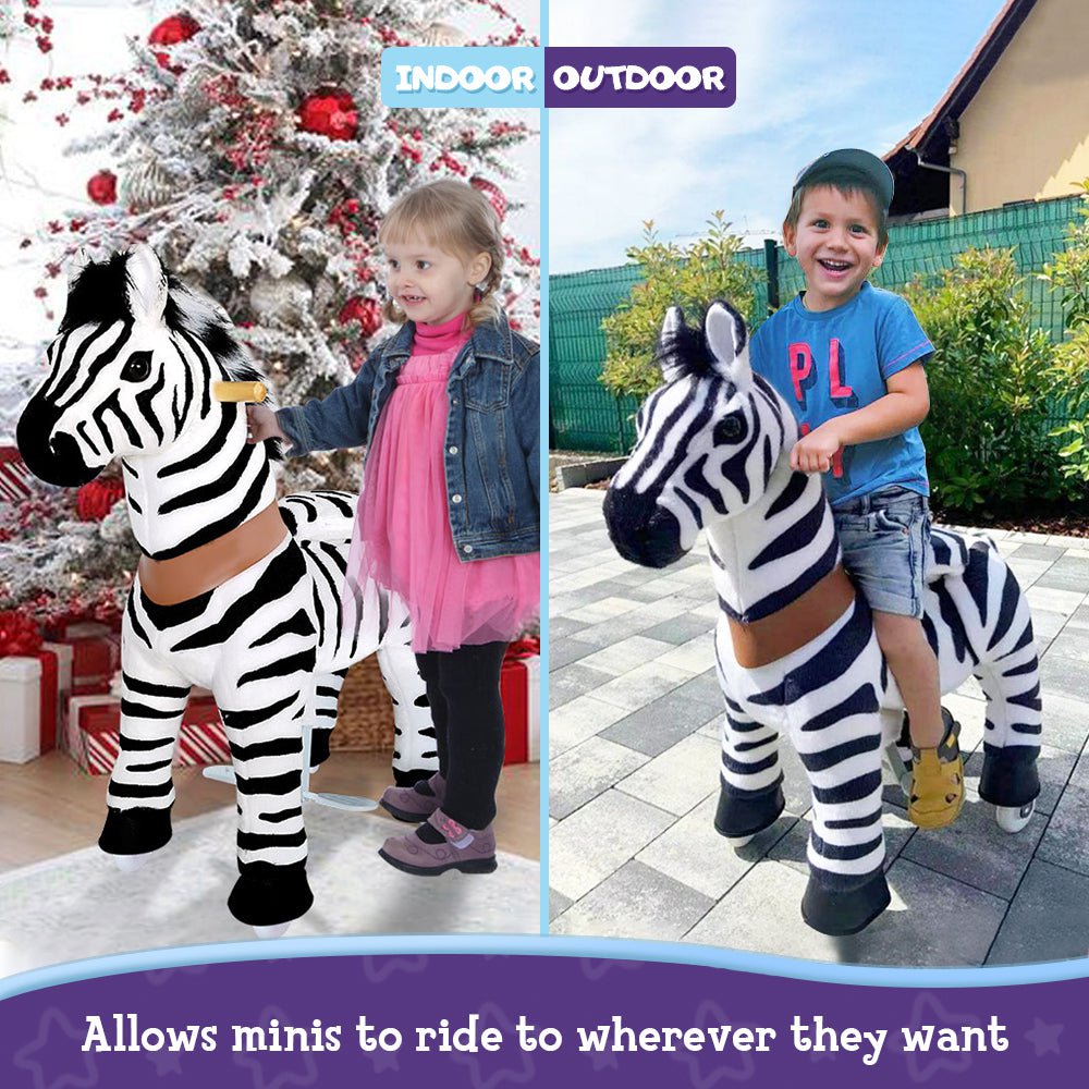 PonyCycle Official Ride-on-toy Modelo U Zebra tamaño 3 y 4 con freno