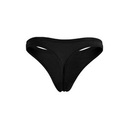 Damskie figi stringi Merino w kolorze czarnym