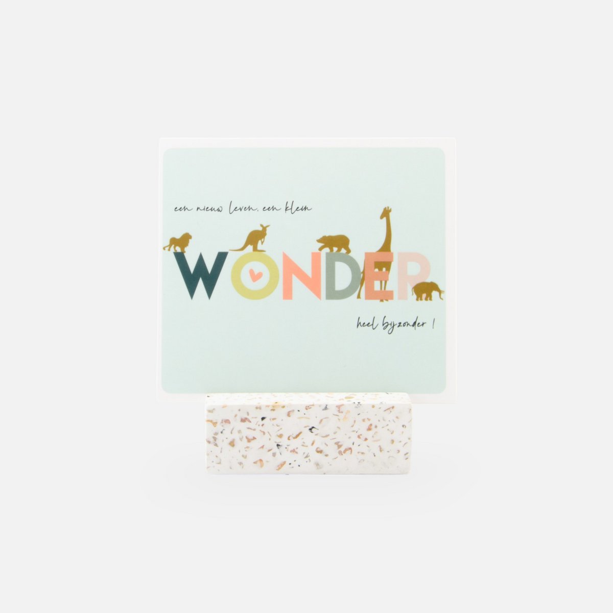 Terrazzo photo holder - white