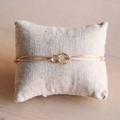 Pulsera de satén infinito - champán