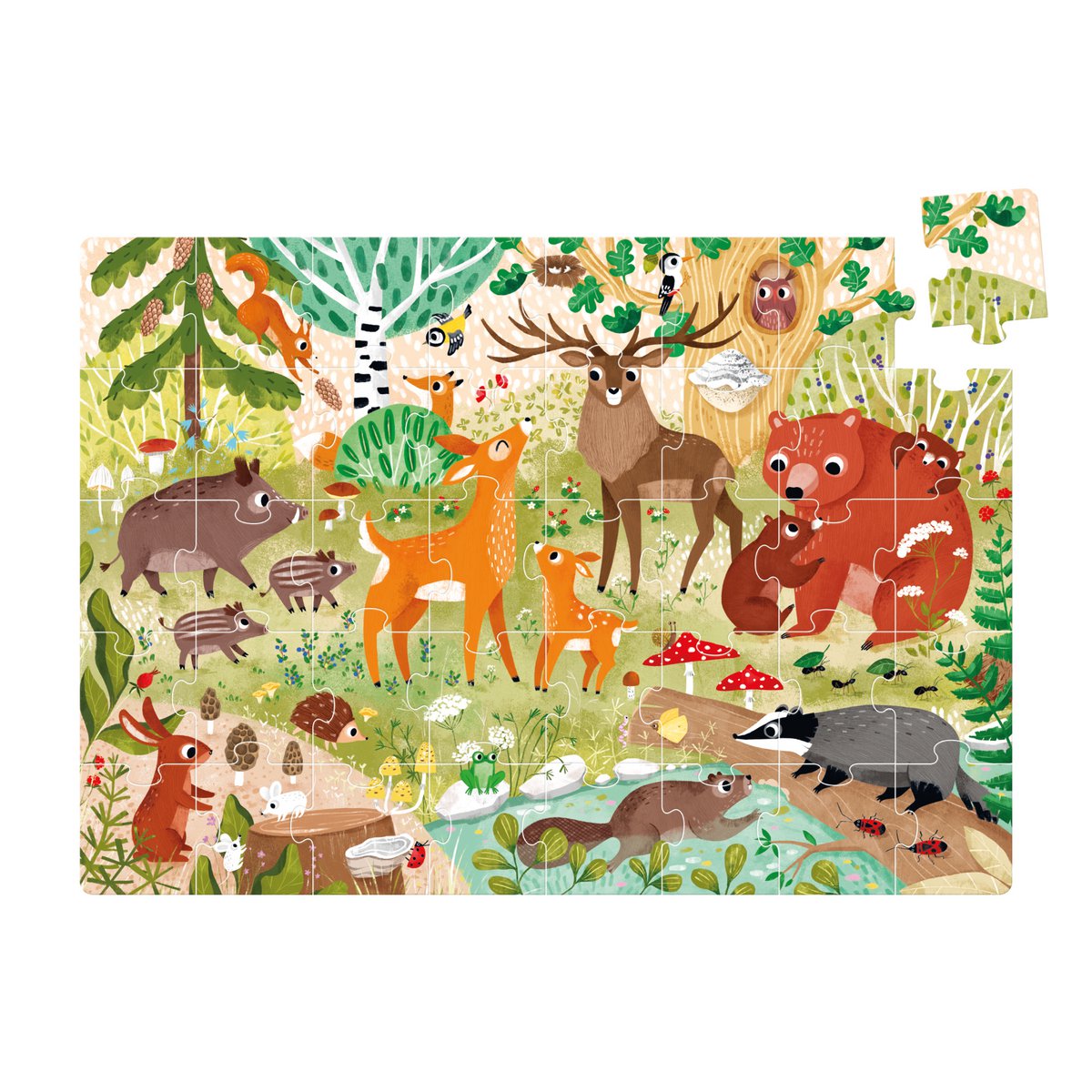 Wilde Jumbo Puzzel Bosdieren 3+