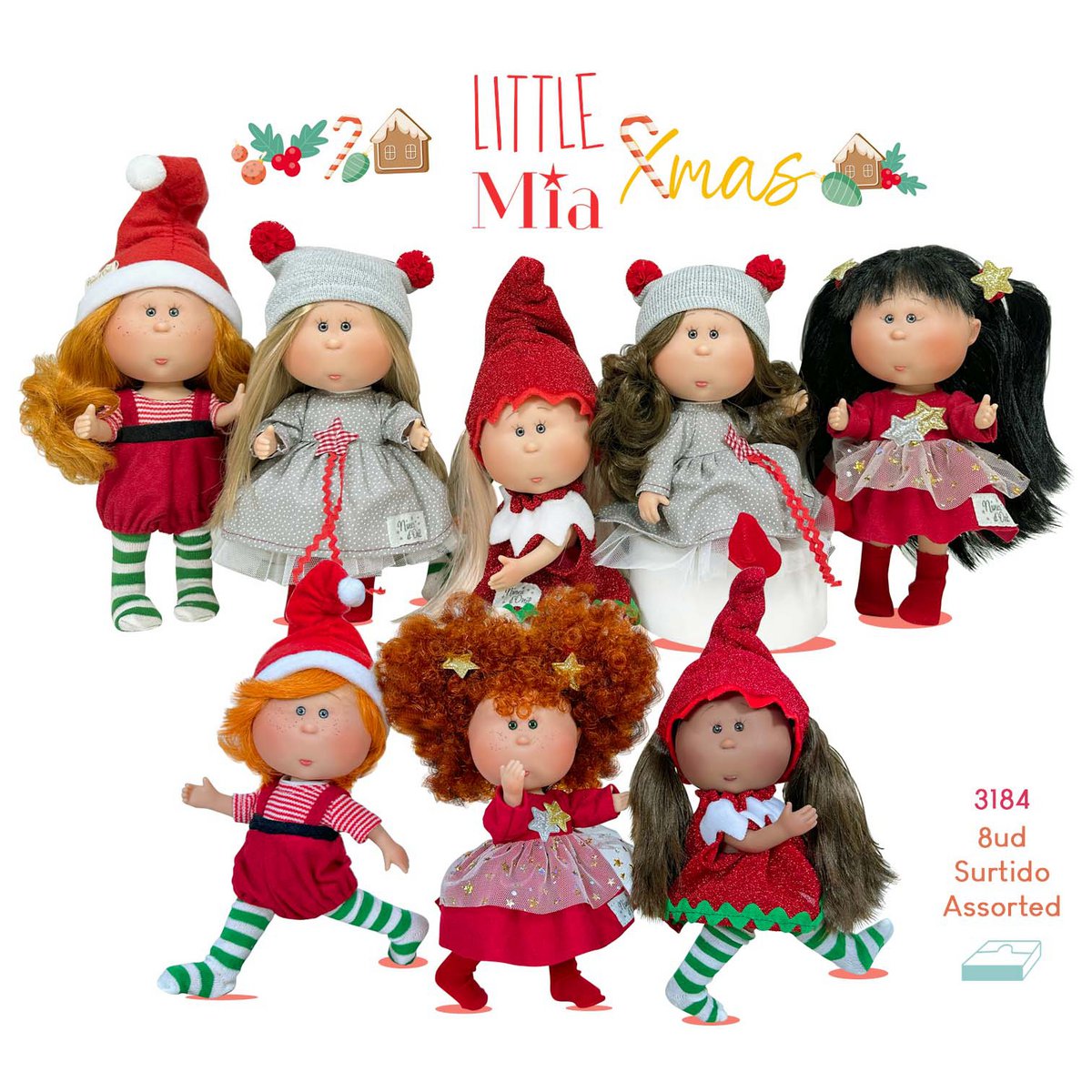 Little Mia Noël affiche poupée 8 unités.