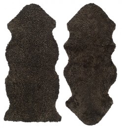 Pelle di pecora riccia da 1,5 set_Marrone scuro