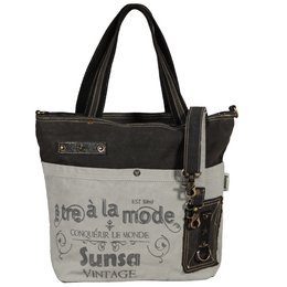 Damska płócienna torba na ramię Sunsa, duża. Vintage retro shopper w marynistycznym stylu. Wegańska torba damska A4 odpowiednia torba na ramię torba materiałowa na codzienną pracę jako prezent dla kobiet w czasie wolnym