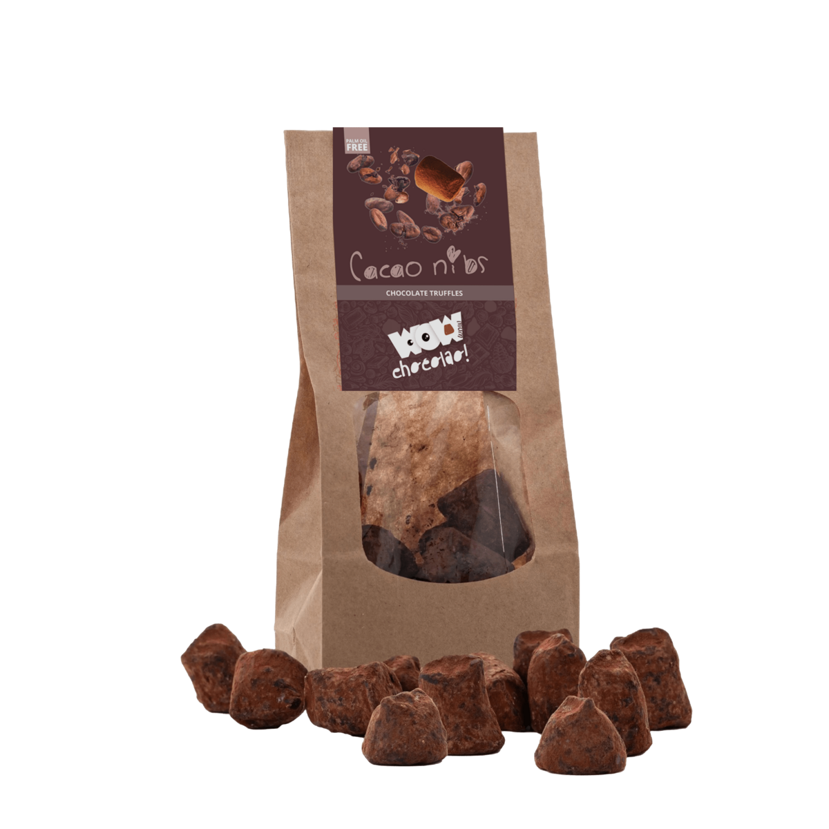 Cacao Nibs Chocolate Truffles - bolsa biodegradable 130G