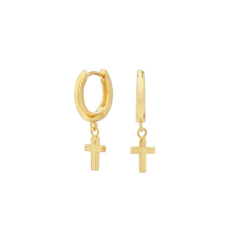 Gold Plated Cross Earrings