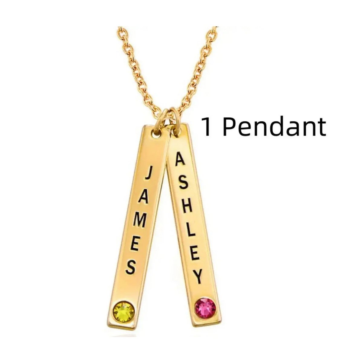 Collier vertical personnalisé, cadeau de la fête des mères