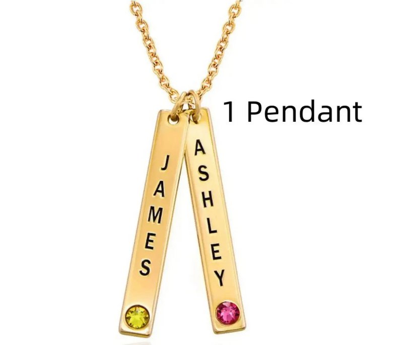 Personalisierte vertikale Halskette, Muttertagsgeschenk