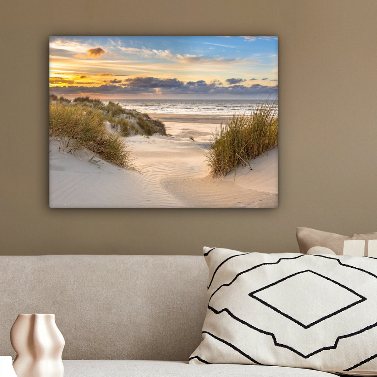 Pintura de lona - Decoración de la pared Beach - Dune - Grass - Sunset - Sala de decoración de la pared - Decoración del dormitorio - Accesorios de habitaciones - Pinturas sobre lienzo