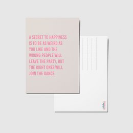 A secret to happiness - A6 Postkarte
