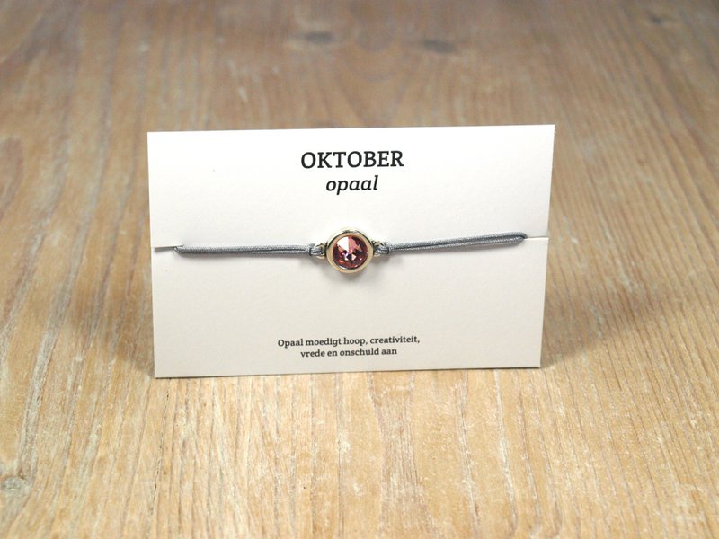 per stuk Geboortesteen armbandjes swarovski zilver