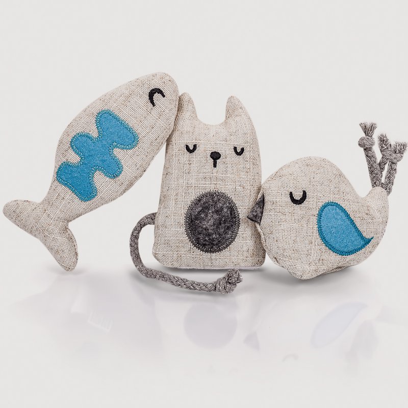 NE & No® Cat Toys avec Valerian, 3 séries Set Play Animals avec 9 Baldian Bag (1,5 g chacun), rechargeable, peut être rétabli