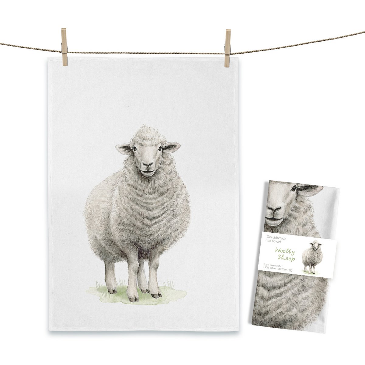 Woolly Sheep tea towel