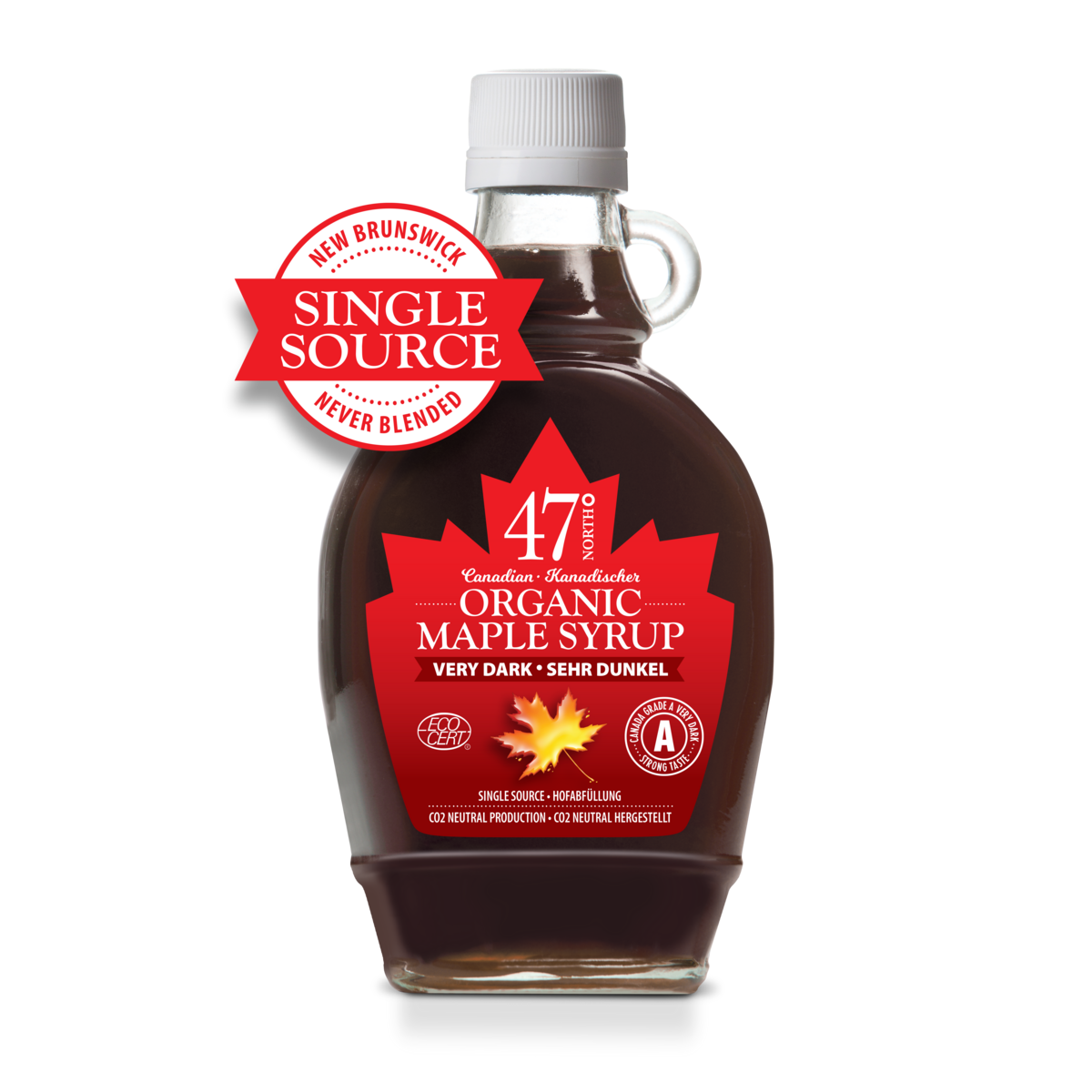 ENKELE BRON Biologische ahornsiroop, Canada klasse A, zeer donker, sterk - 250 g