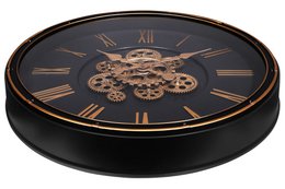 Skelett-Wanduhr im Industrial-Vintage-Look, Ø 50,5 cm, schwarz/ rosegoldfarben