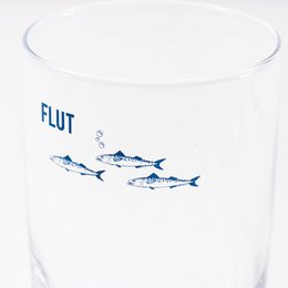 Vaso largo de cristal “Ebb & Flow” – diseño marítimo, fabricado en la UE
