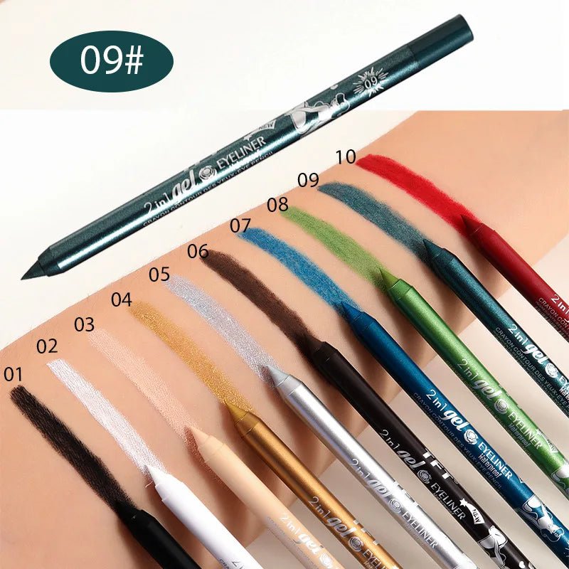 Wodoodporny eyeliner, długotrwały ołówek, kolorowy pigment, niebieski, czarny, biały, kolorowy żel do oczu, kredka do oczu, makijaż, kosmetyki do pielęgnacji oczu