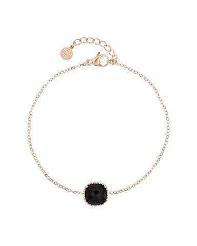 Schwarzes Onyx -Armband - Roségold