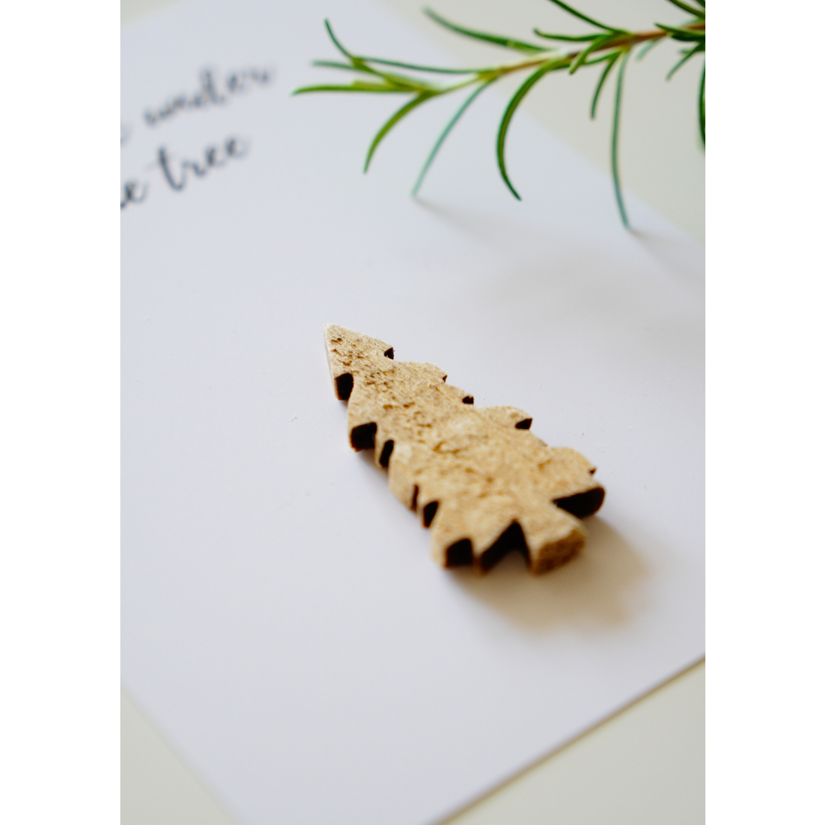 Kerstkaart wooden tree
