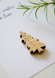 Kerstkaart wooden tree