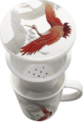 Edo Teamug set, Crane White, porc.filter, giftbox