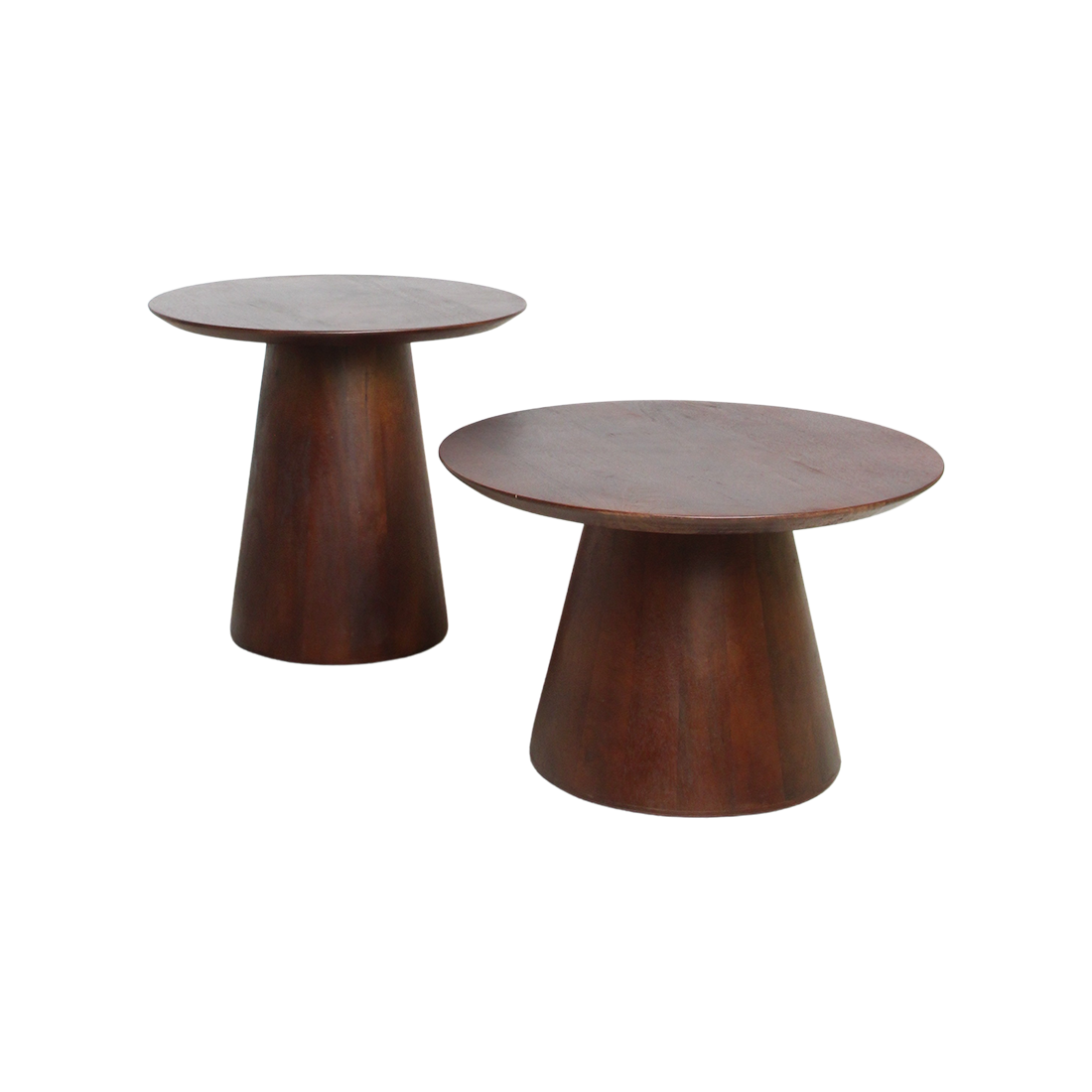 Bullnose cone bijzettafel mangohout Ø55 cm