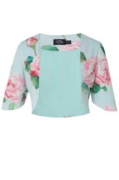 EU BOCK LISETTE BEX BLEU BLEUR TROIS SIRTER SHEEVE ROSE ROSE PRINT BOLERO