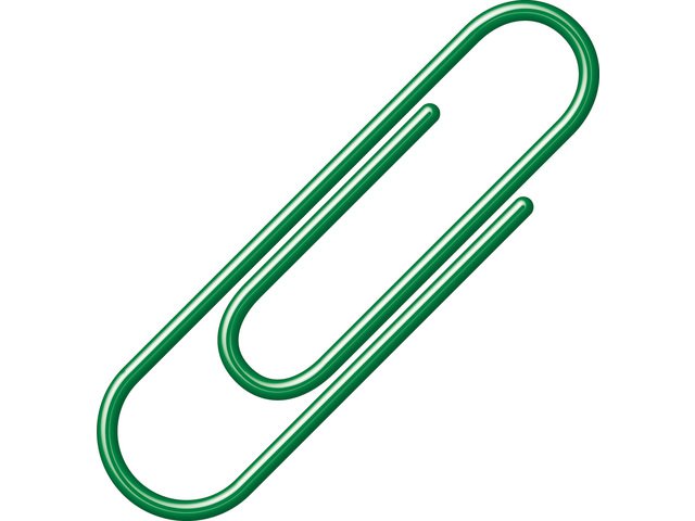 Paper clips Alco 26mm round box 100 pcs. d.green