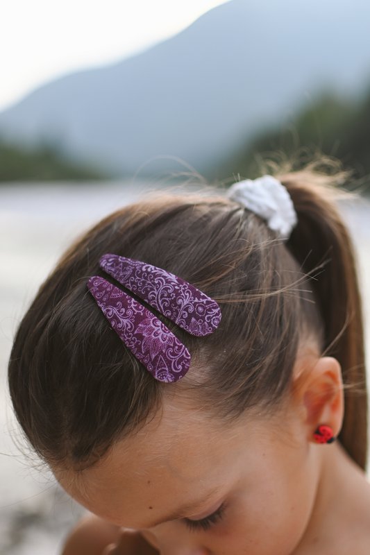 Fermagli per capelli tribali viola