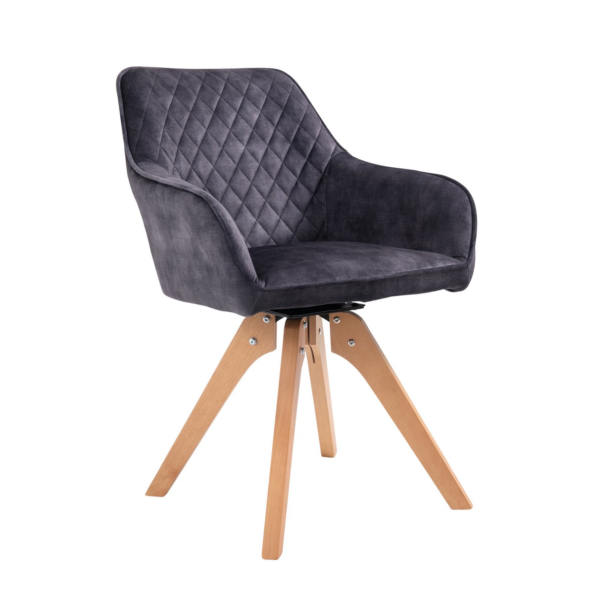 Armchair vintage velvet velor, black